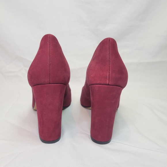 Vince Camuto Talise Pointed Toe Pumps & Chunky Flared Heel, Red - Picture 6 of 10